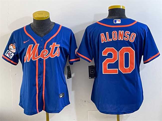 Womens New York Mets #20 Pete Alonso Royal 2025 Spring Training Cool Base Stitched Jersey
